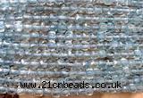 CCU1819 15 inches 4mm faceted cube topaz quartz beads