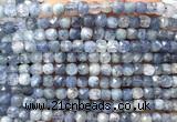 CCU1823 15 inches 4mm faceted cube aquamarine gemstone beads
