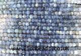 CCU1824 15 inches 4mm faceted cube mixed aquamarine beads