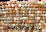 CCU1836 15 inches 4mm faceted cube arusha sunstone beads
