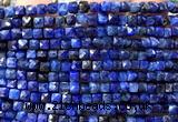 CCU1854 15 inches 4mm faceted cube blue kyanite gemstone beads