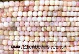 CCU1867 15 inches 4mm faceted cube pink opal gemstone beads
