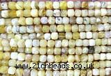 CCU1868 15 inches 4mm faceted cube yellow opal beads wholesale