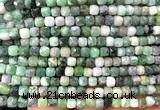 CCU1875 15 inches 4mm faceted cube emerald beads wholesale