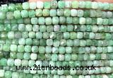 CCU1876 15 inches 4mm faceted cube emerald gemstone beads