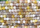 CCU1886 15 inches 4mm faceted cube Botswana agate beads