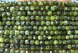 CCU1898 15 inches 4mm faceted cube Canadian jade beads