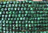 CCU1909 15 inches 4mm faceted cube malachite gemstone beads