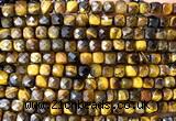 CCU1917 15 inches 4mm faceted cube yellow tiger eye beads