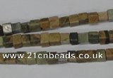 CCU20 15.5 inches 5*5mm cube serpentine jasper beads wholesale