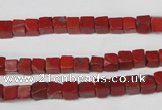 CCU21 15.5 inches 5*5mm cube red jasper beads wholesale