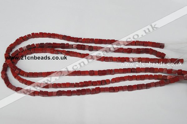 CCU21 15.5 inches 5*5mm cube red jasper beads wholesale