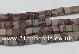 CCU24 15.5 inches 5*5mm cube red artistic jasper beads wholesale