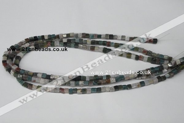 CCU27 15.5 inches 5*5mm cube Indian agate beads wholesale