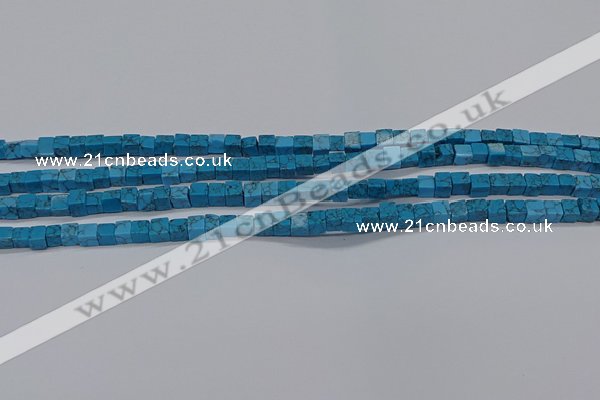 CCU303 15.5 inches 4*4mm cube imitation turquoise beads wholesale