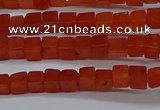 CCU305 15.5 inches 4*4mm cube red agate beads wholesale