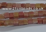 CCU308 15.5 inches 4*4mm cube pink wooden jasper beads wholesale