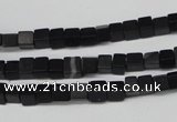 CCU31 15.5 inches 5*5mm cube black agate beads wholesale