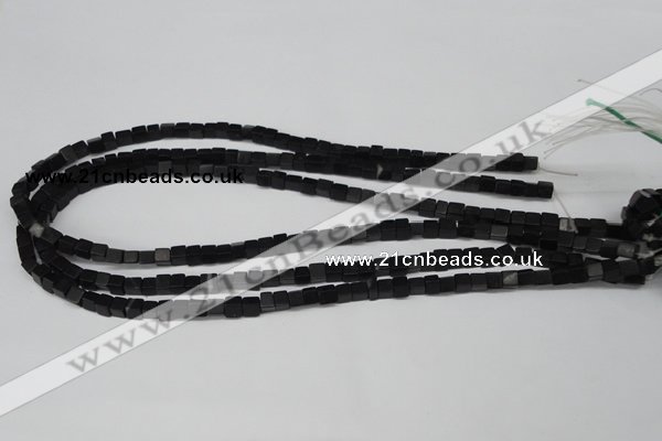 CCU31 15.5 inches 5*5mm cube black agate beads wholesale