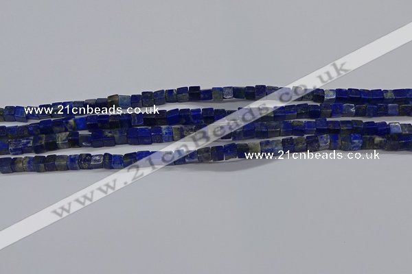 CCU315 15.5 inches 4*4mm cube lapis lazuli beads wholesale