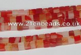 CCU32 15.5 inches 5*5mm cube red agate beads wholesale