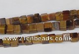 CCU34 15.5 inches 5*5mm cube yellow tiger eye beads wholesale