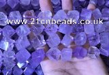 CCU400 15.5 inches 8*10mm - 14*16mm cube lavender amethyst beads