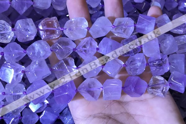 CCU400 15.5 inches 8*10mm - 14*16mm cube lavender amethyst beads