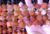 CCU402 15.5 inches 8*10mm - 14*16mm cube red agate beads