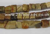 CCU41 15.5 inches 6*6mm cube picasso jasper beads wholesale