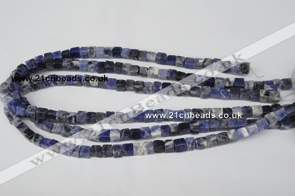 CCU43 15.5 inches 6*6mm cube sodalite gemstone beads wholesale