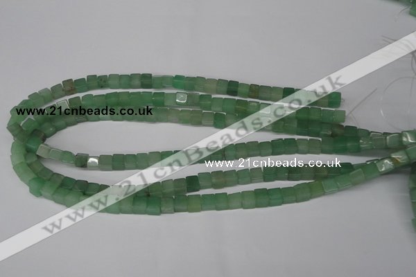 CCU44 15.5 inches 6*6mm cube green aventurine beads wholesale