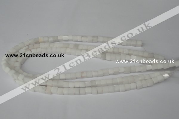 CCU45 15.5 inches 6*6mm cube white stone beads wholesale