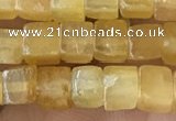 CCU451 15.5 inches 4*4mm cube yellow aventurine beads wholesale