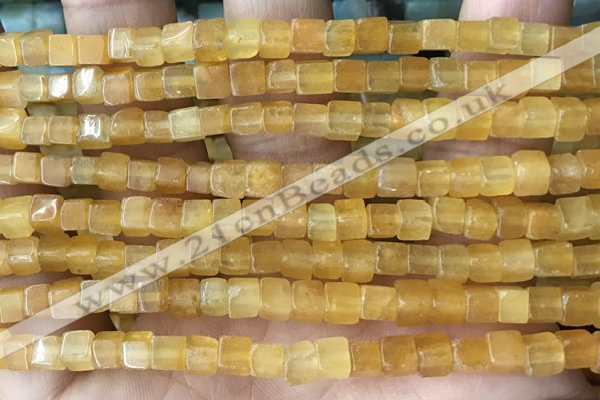 CCU451 15.5 inches 4*4mm cube yellow aventurine beads wholesale