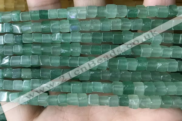 CCU452 15.5 inches 4*4mm cube green aventurine beads wholesale