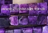 CCU454 15.5 inches 4*4mm cube purple crazy lace agate beads