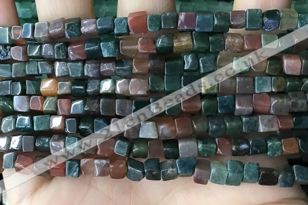 CCU459 15.5 inches 4*4mm cube Indian agate beads wholesale