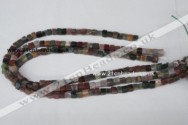 CCU46 15.5 inches 6*6mm cube Indian agate beads wholesale