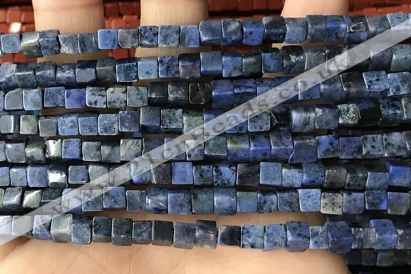 CCU462 15.5 inches 4*4mm cube blue dumortierite beads wholesale