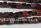 CCU49 15.5 inches 6*6mm cube red tiger eye beads wholesale