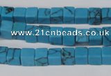 CCU50 15.5 inches 6*6mm cube turquoise beads wholesale