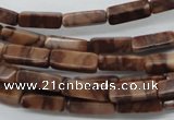 CCU504 15.5 inches 4*13mm cuboid red line jasper beads wholesale