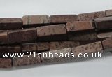 CCU508 15.5 inches 4*13mm cuboid red artistic jasper beads wholesale