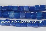 CCU51 15.5 inches 6*6mm cube dyed white jade beads wholesale