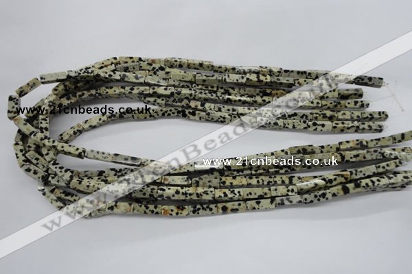 CCU511 15.5 inches 4*13mm cuboid dalmatian jasper beads wholesale