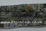 CCU514 15.5 inches 4*13mm cuboid moss quartz beads wholesale