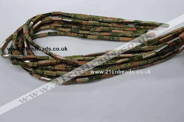 CCU517 15.5 inches 4*13mm cuboid unakite gemstone beads wholesale