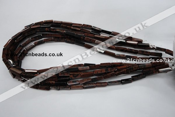 CCU523 15.5 inches 4*13mm cuboid mahogany obsidian beads wholesale