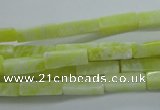 CCU524 15.5 inches 4*13mm cuboid lemon jade beads wholesale